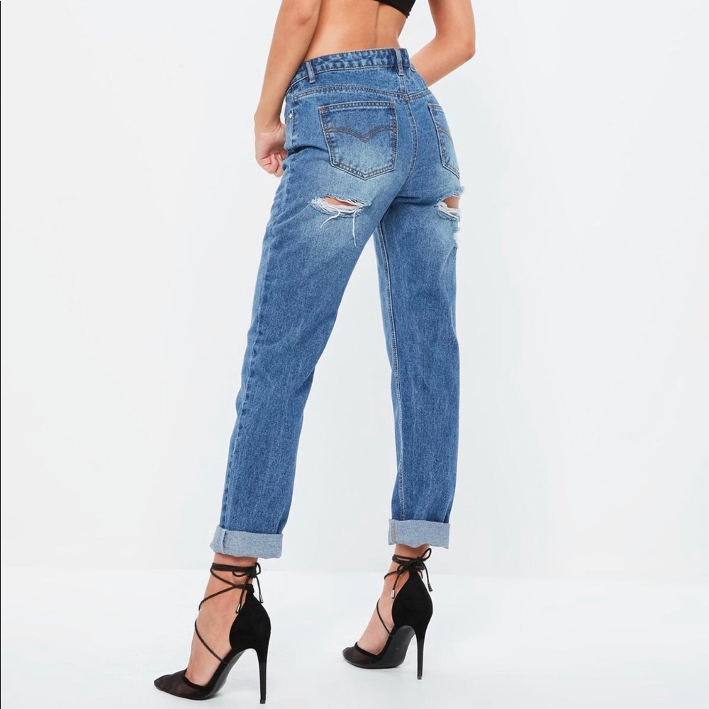 Missguided blue low rise boyfriend jean size 10